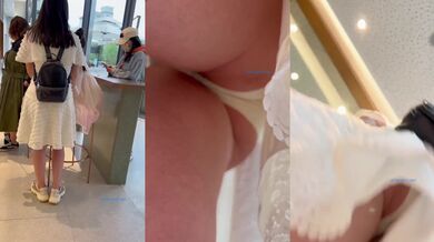 商城偷窥眼镜少妇 女儿都这么大了 还穿白骚吊 毛毛都跑出来了